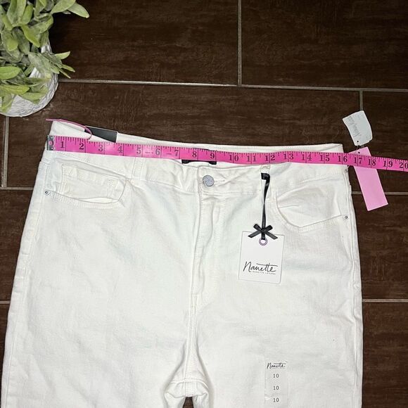 Nanette Lepore white high waisted Gramercy skinny sz 10 - Picture 7 of 9